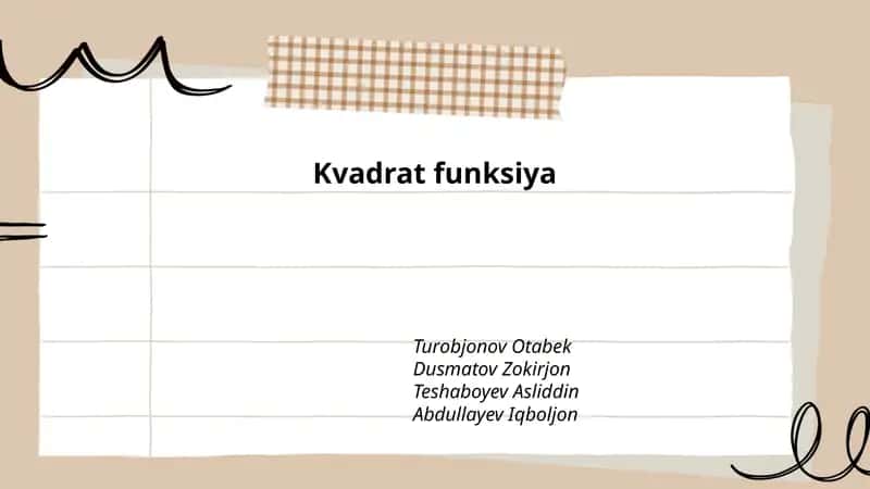 Kvadrat funksiya 1