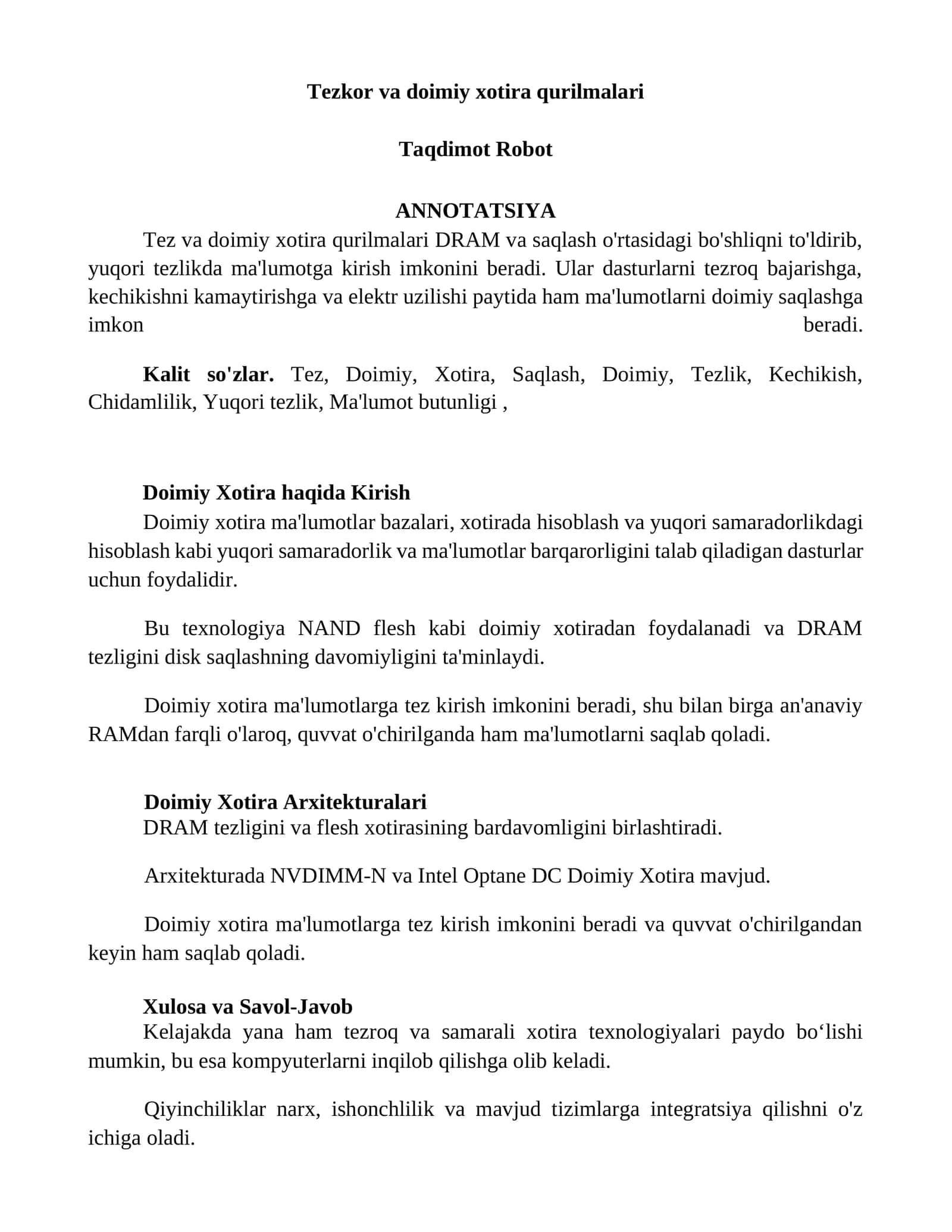 Doimiy xotira qurilmalari 1