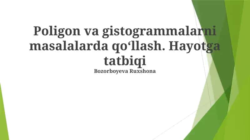 Gistogramlarni qo'llash misollari 1