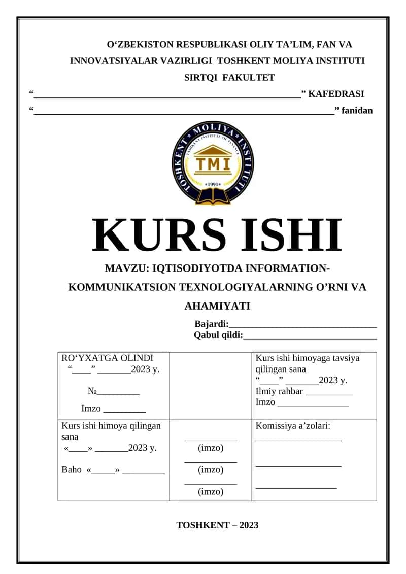 Iqtisodiyotda Information-Kommunikatsion Texnologiyalarning O'rni va Ahmiyati 1