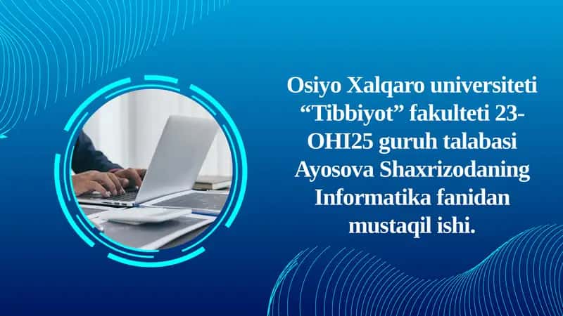 Word matn taxrirlagichida turli xil blankalar yaratish (ariza, kasallik kartasi, analizlar blankasi va h.k.) 1