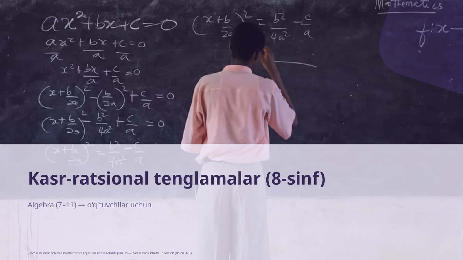 Kasr-ratsional tenglamalar (8-sinf) 1