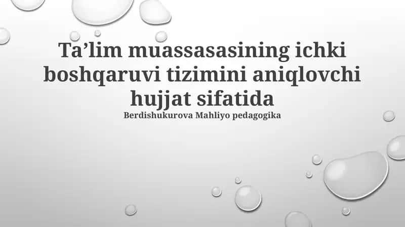 Ichki boshqaruv tizimi 1