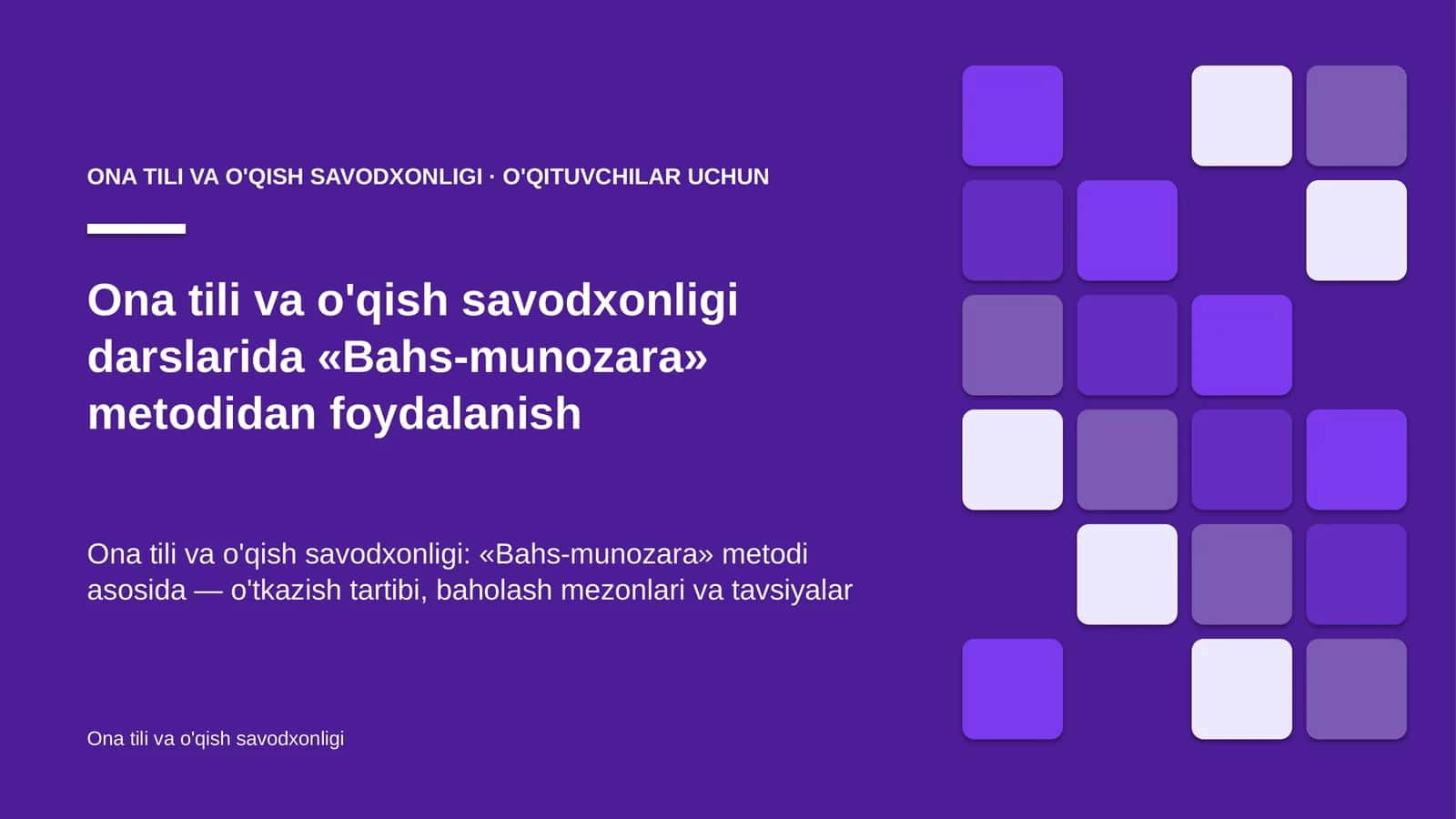 ona tili va o'qish savodxonligi darslarida bahs munozara metodidan foydalanish 7604 1