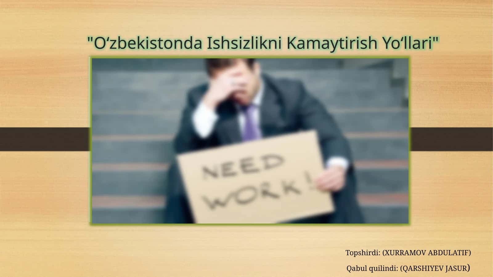Oʻzbekistonda Ishsizlikni Kamaytirish Yoʻllari 1