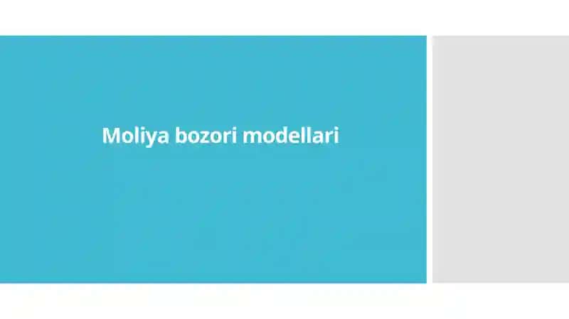 Moliya bozori modellari