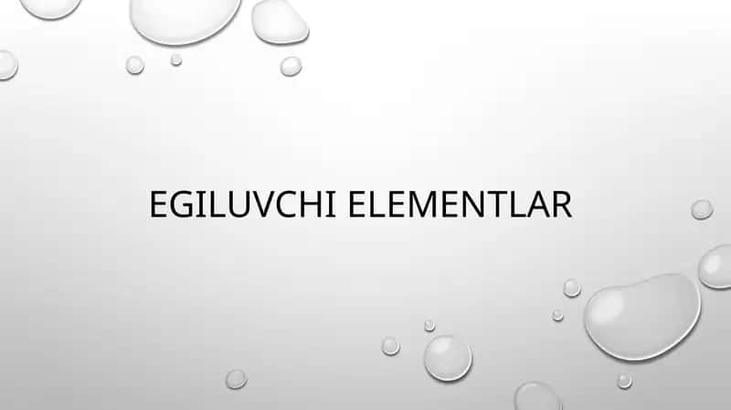 Egiluvchi elementlar 1