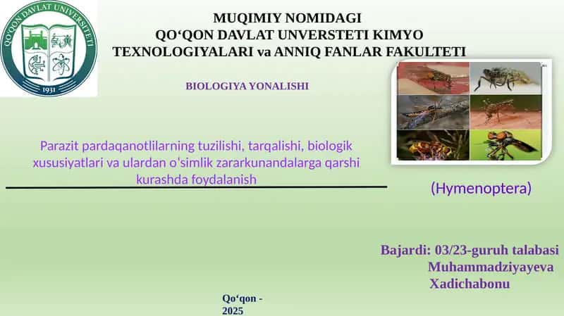 BIOLOGIYAYONALISHI (Hymenoptera) 1
