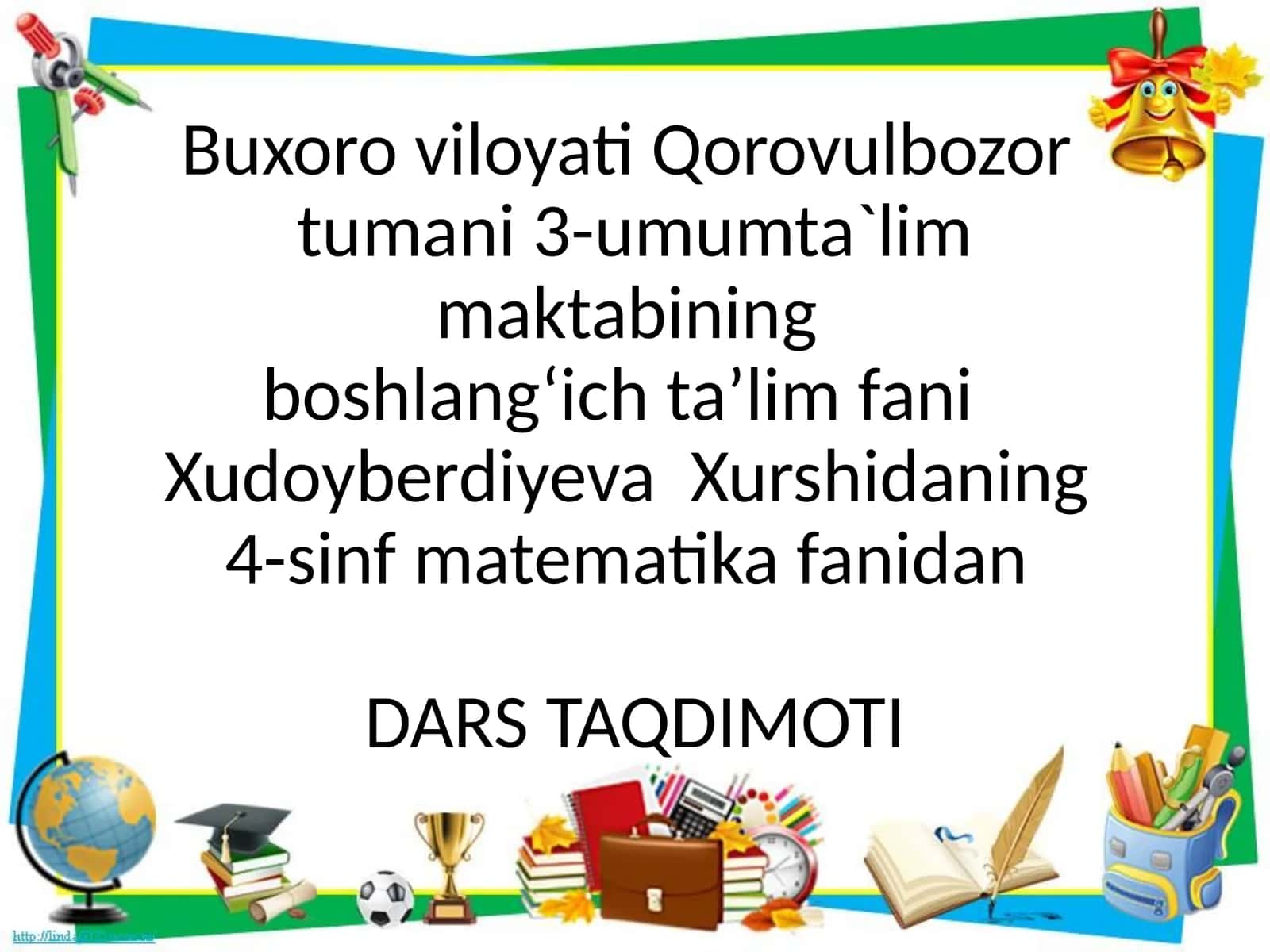 4-sinf matematika fanidan DARS TAQDIMOTI 1
