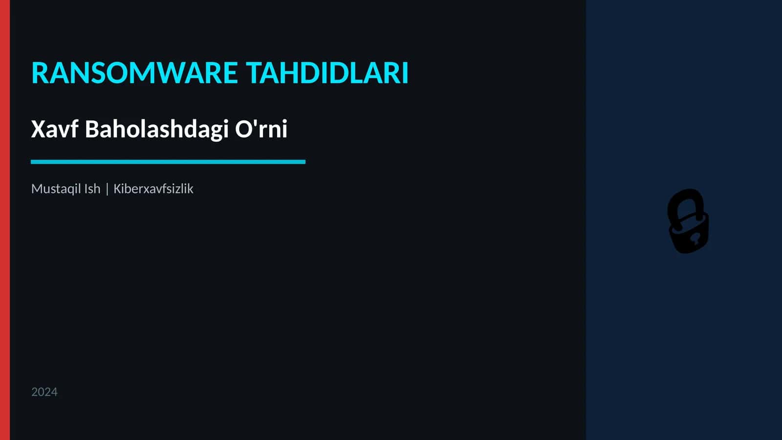 Ransomware tahdidlari Mustaqil ish prezentatsiya 1