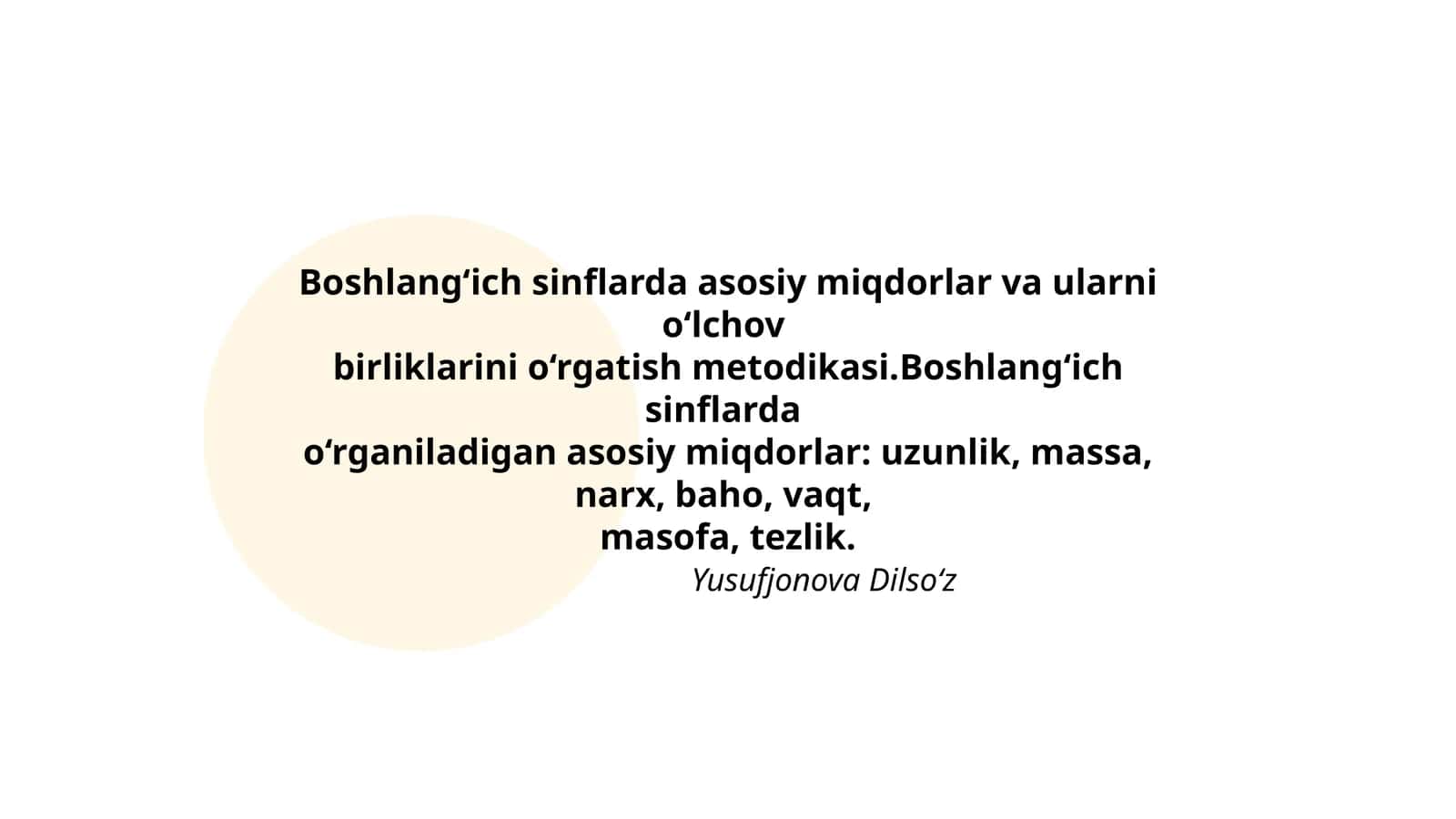 Boshlang‘ich sinflarda asosiy miqdorlar va ularni o‘lchov birliklarini o‘rgatish metodikasi 1