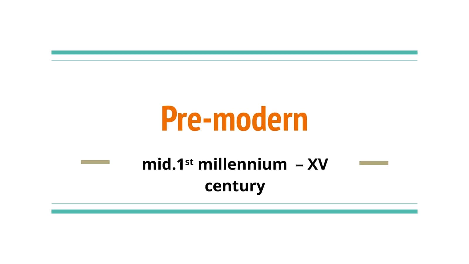 Pre-industrial Societies 1