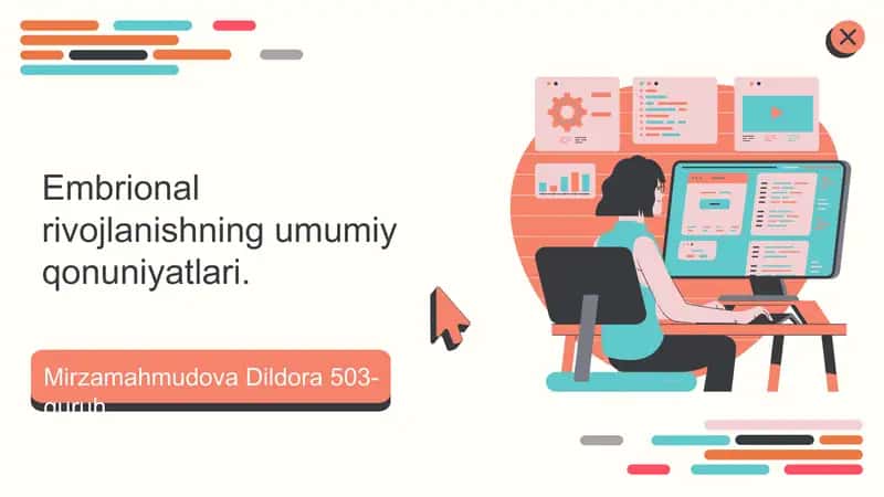 Embrional rivojlanishning umumiy qonuniyatlari 1