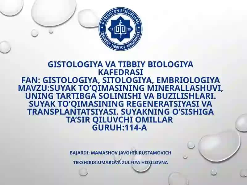 Suyakto’qimasining mineral tarkibi 1