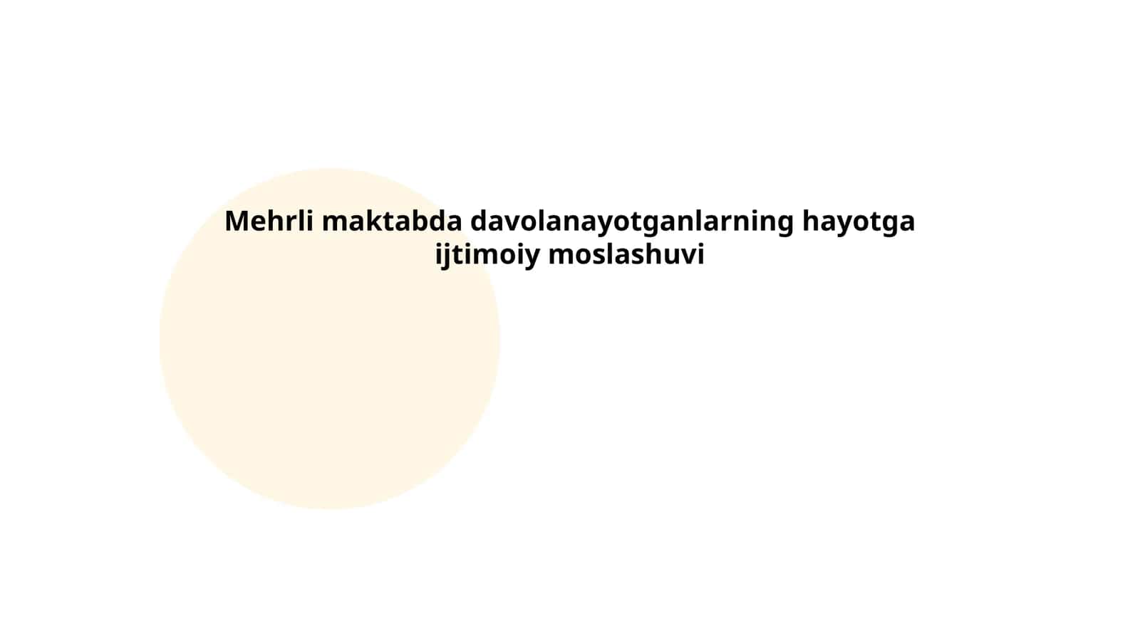 Mehrli maktabda davolanayotganlarning hayotga ijtimoiy moslashuvi 1