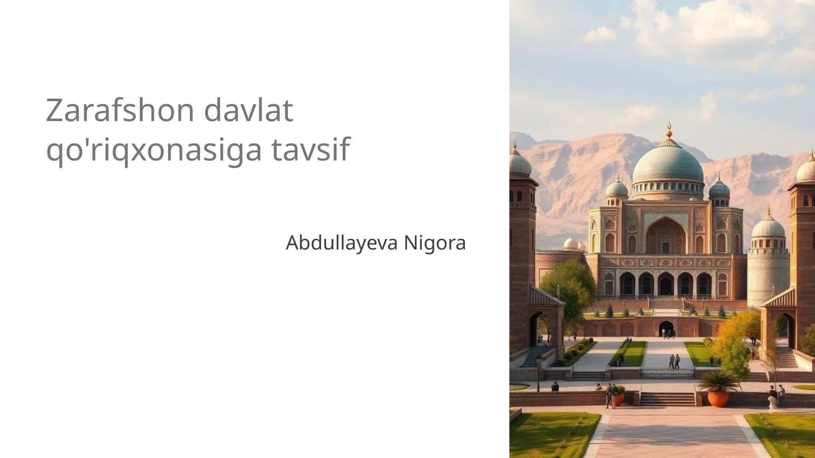 Zarafshon davlat qo'riqxonasiga tavsif 1