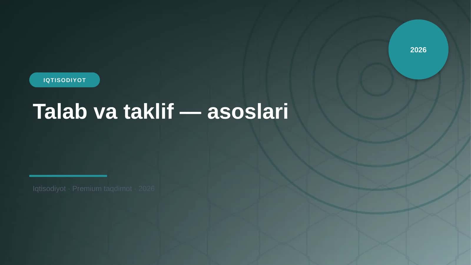 Talab va taklif — asoslari 1