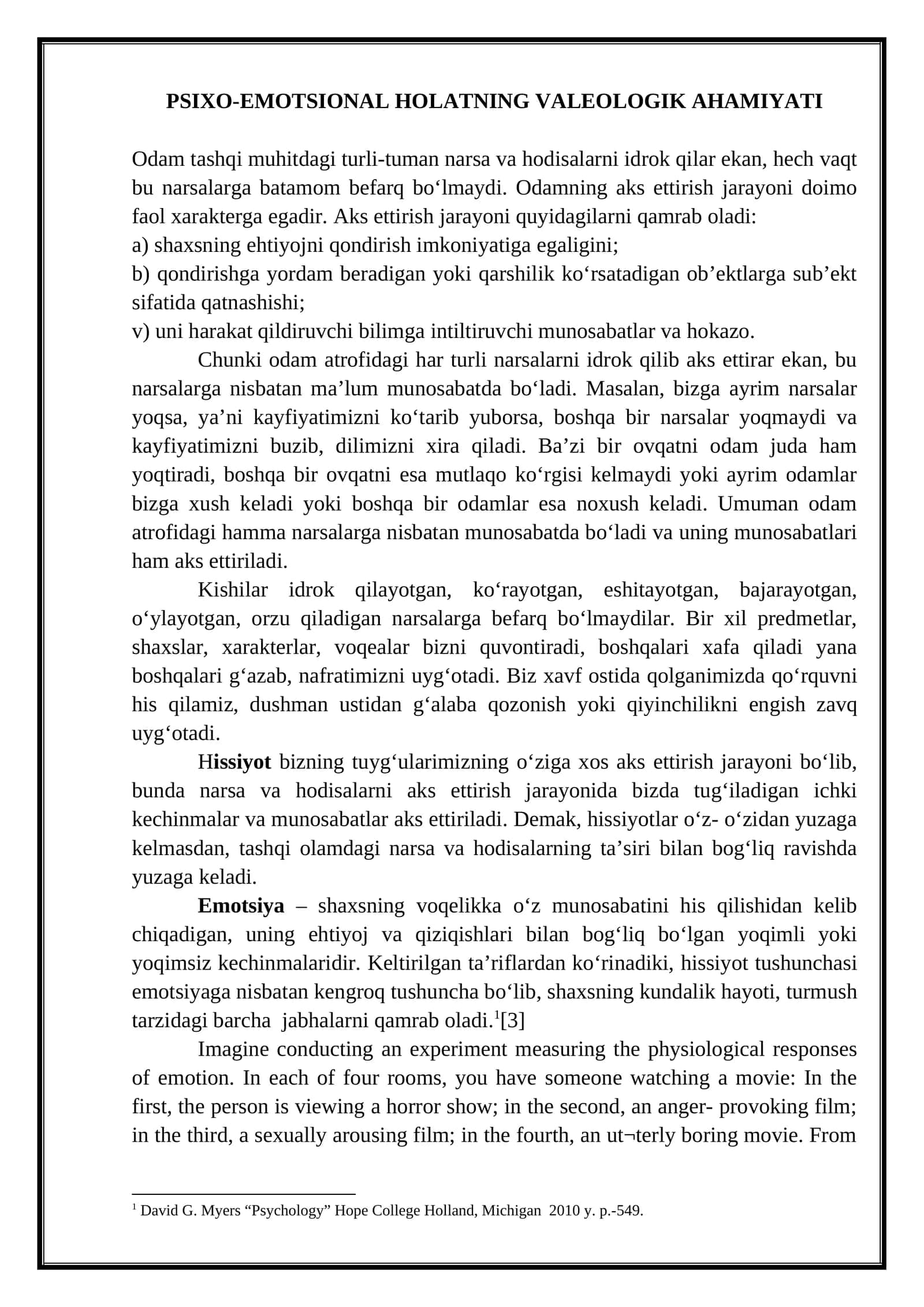 PSIXO-EMOTSIONAL HOLATNING VALEOLOGIK AHAMIYATI 1