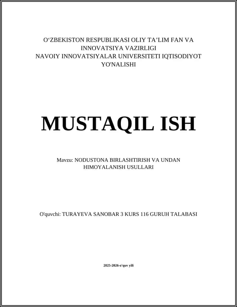 Nodustona Birlashtirish va Undan Himoyalish Usullari 1