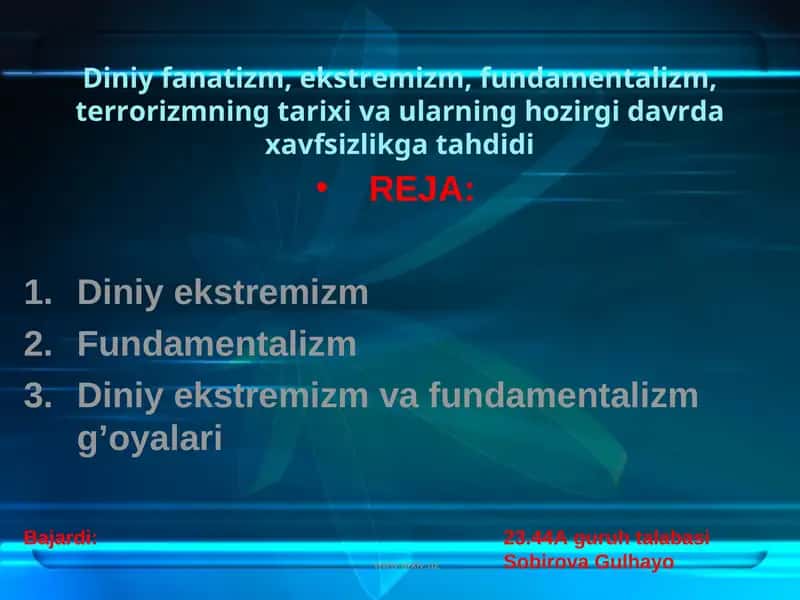 Diniy ekstremizm 1