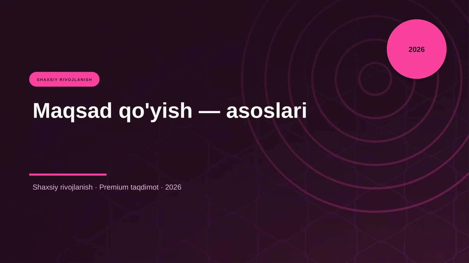 Maqsad qo'yish — asoslari 1