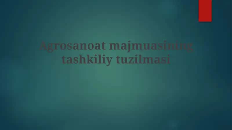 Agrosanoatmajmuasining tashkiliy tuzilmasi 1