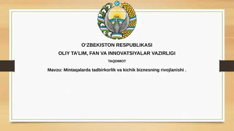 Mintaqalardatadbirkorlikvakichikbiznesningrivojlanishi 1