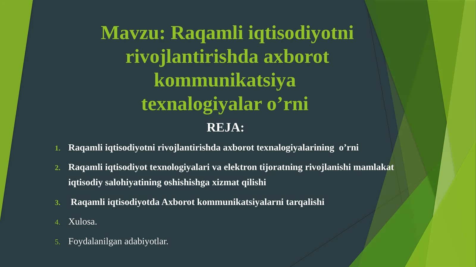 Raqamli iqtisodiyotni rivojlantirishda axborot kommunikatsiya texnologiyalari o'rni 1