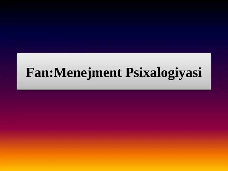 Tashkilotda konfliktlare psixalogiyasi 1