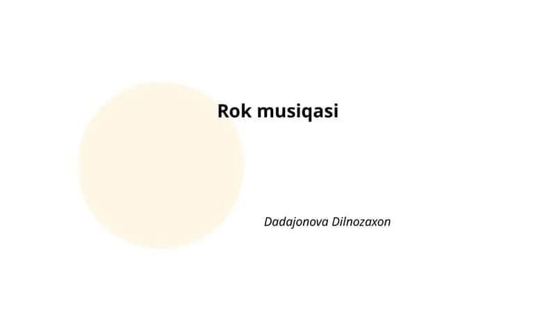Rok musiqasi 1
