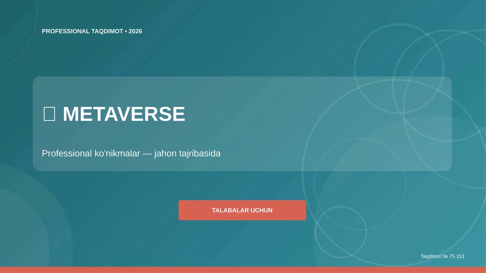 Metaverse: professional ko'nikmalar (jahon tajribasida) [talabalar uchun] 1