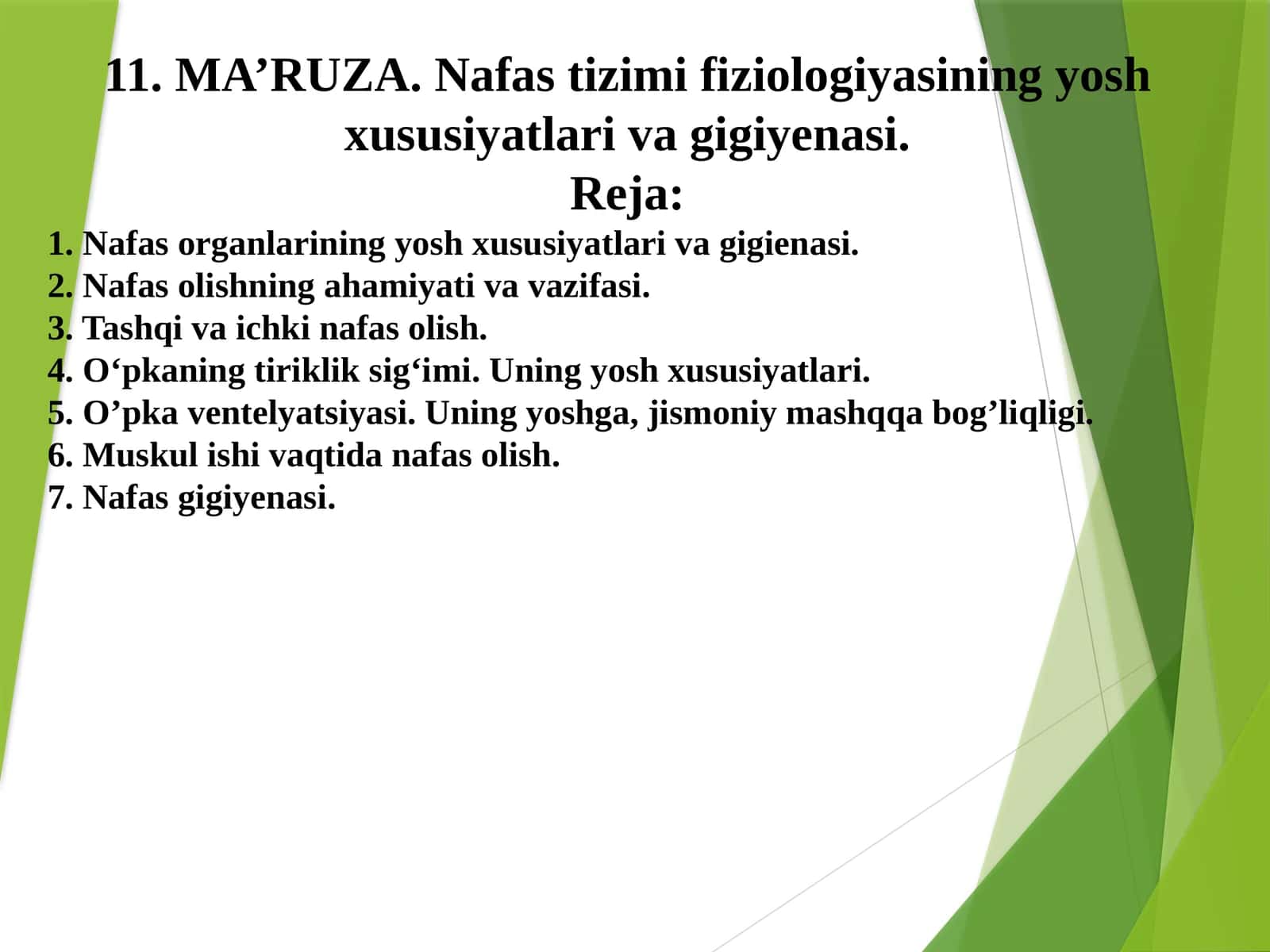 Nafas Tizimi Fiziologiyasi 1