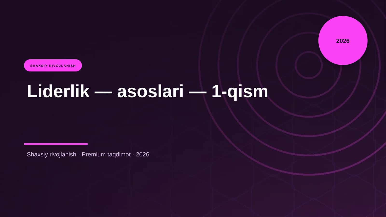 Liderlik — asoslari — 1-qism 1