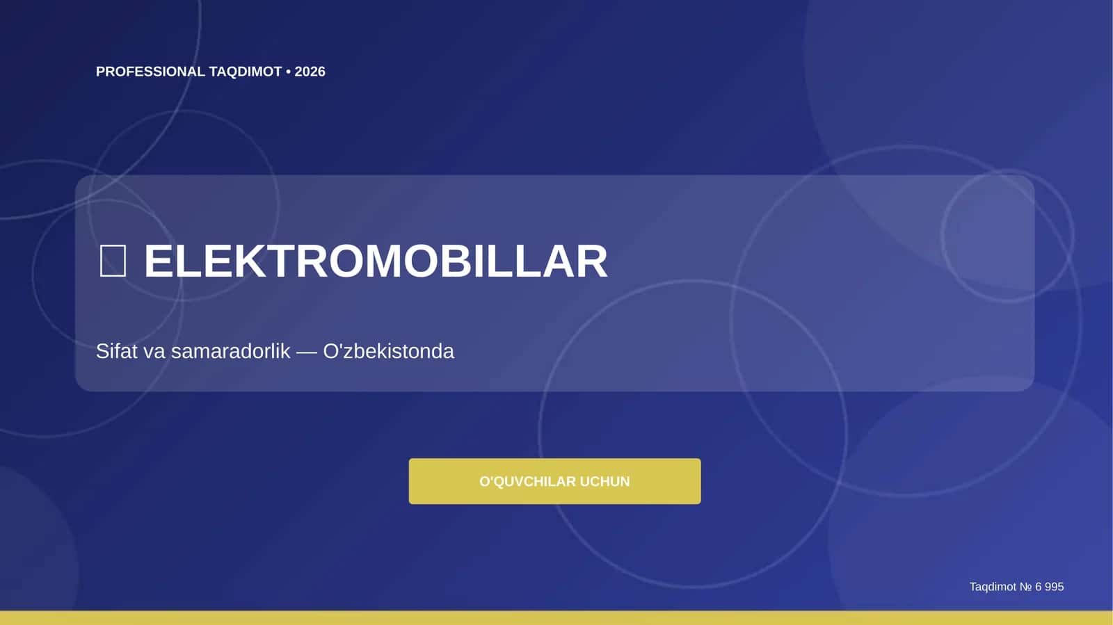 Elektromobillar: sifat va samaradorlik (O'zbekistonda) [o'quvchilar uchun] 1