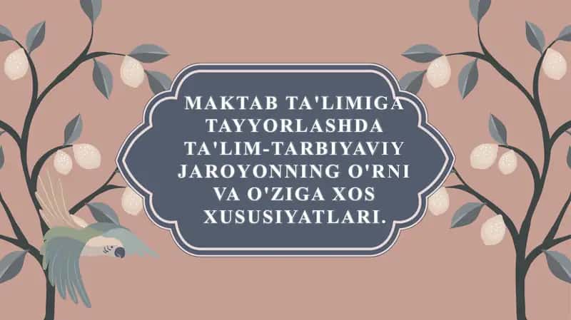 Maktab ta'limiga tayyorlash 1