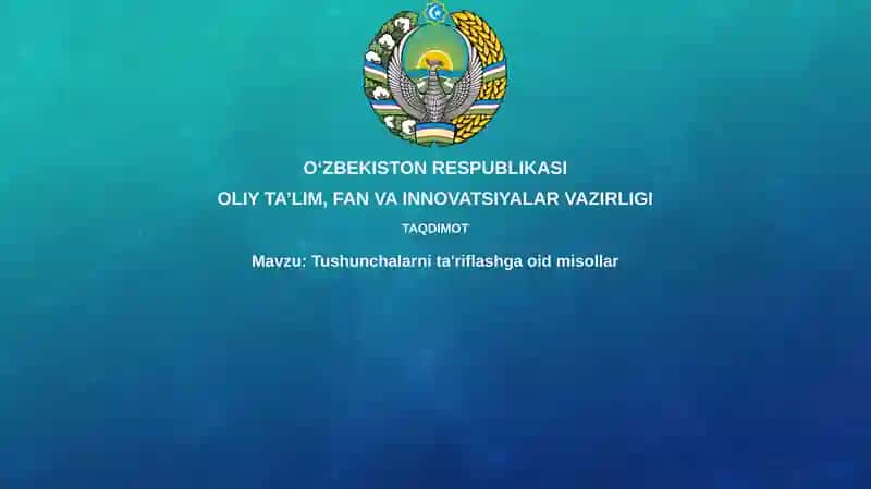 Tushunchalarnita'riflashgaoidmisollar 1