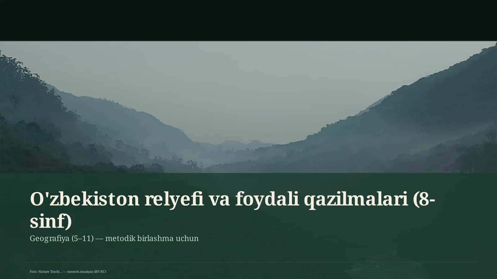 O'zbekiston relyefi va foydali qazilmalari (8-sinf) 1