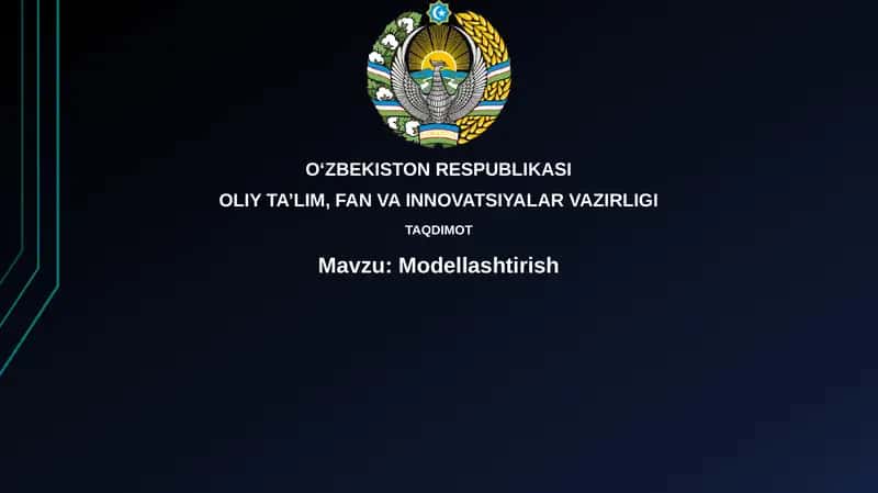 Modellashtirish 1