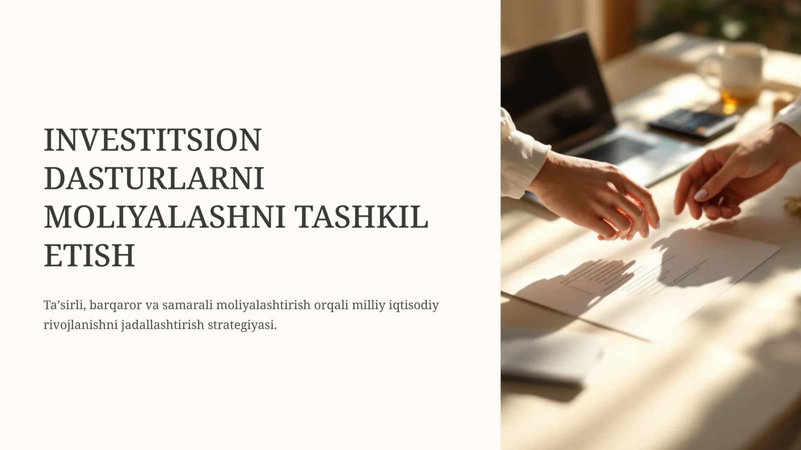 INVESTITSION DASTURLARNI MOLIYALASHNI TASHKIL ETISH 1