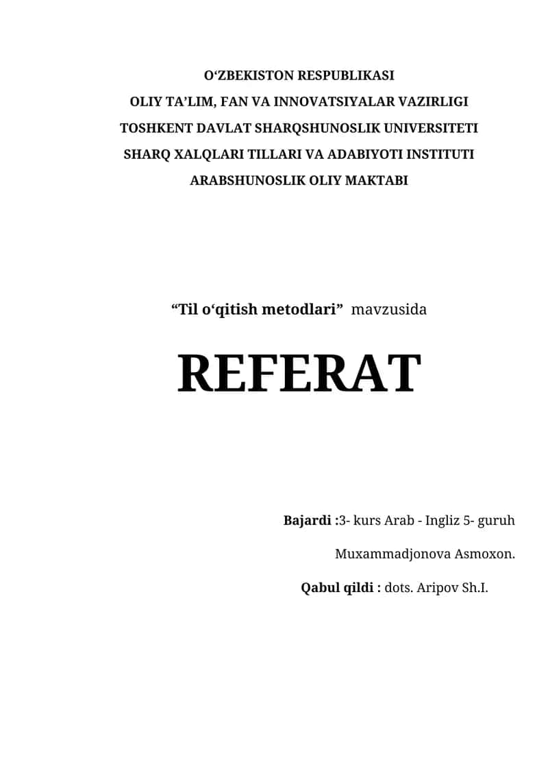 Til o‘qitish metodlari 1