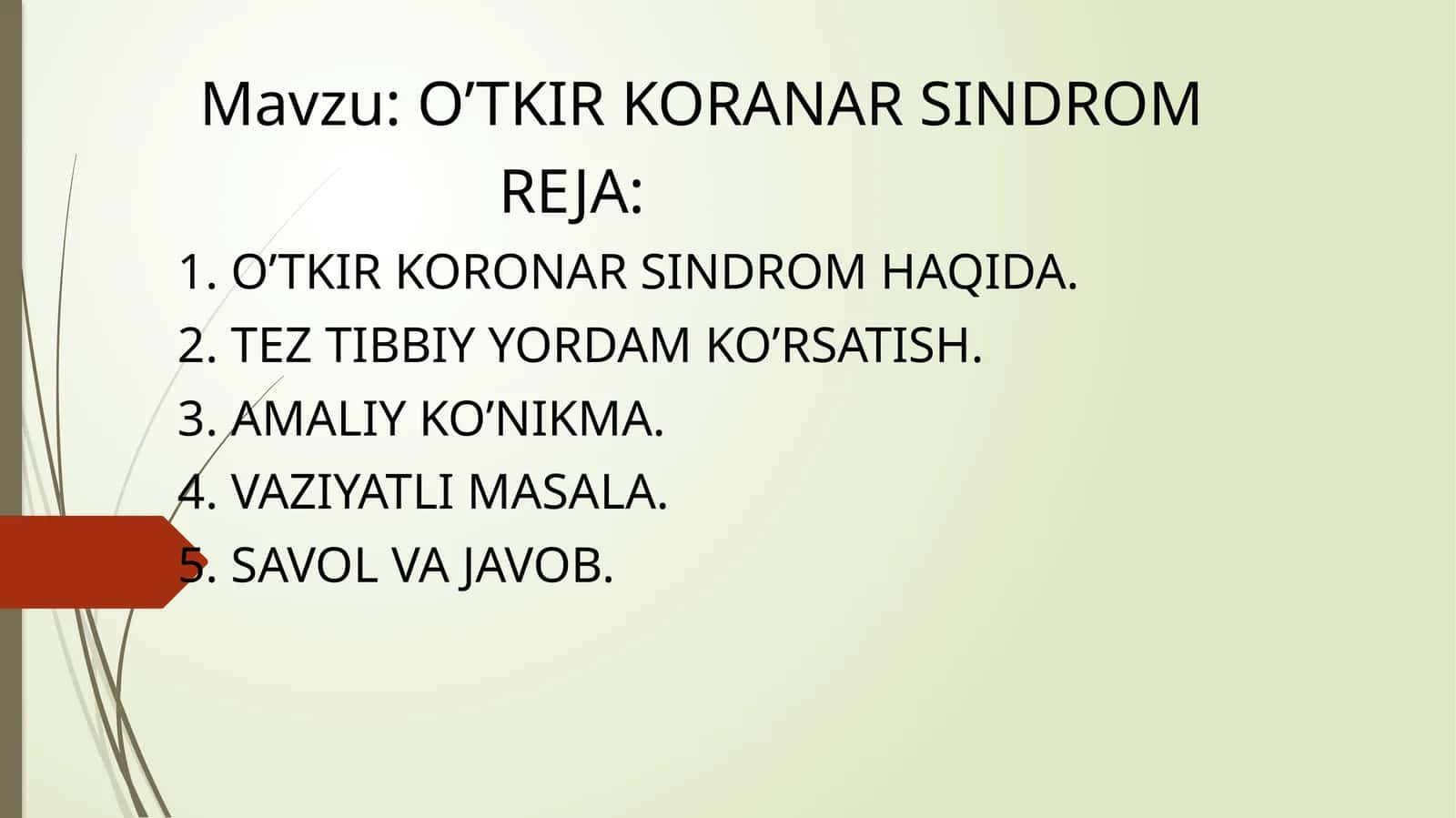 O’TKIR KORANAR SINDROM 1
