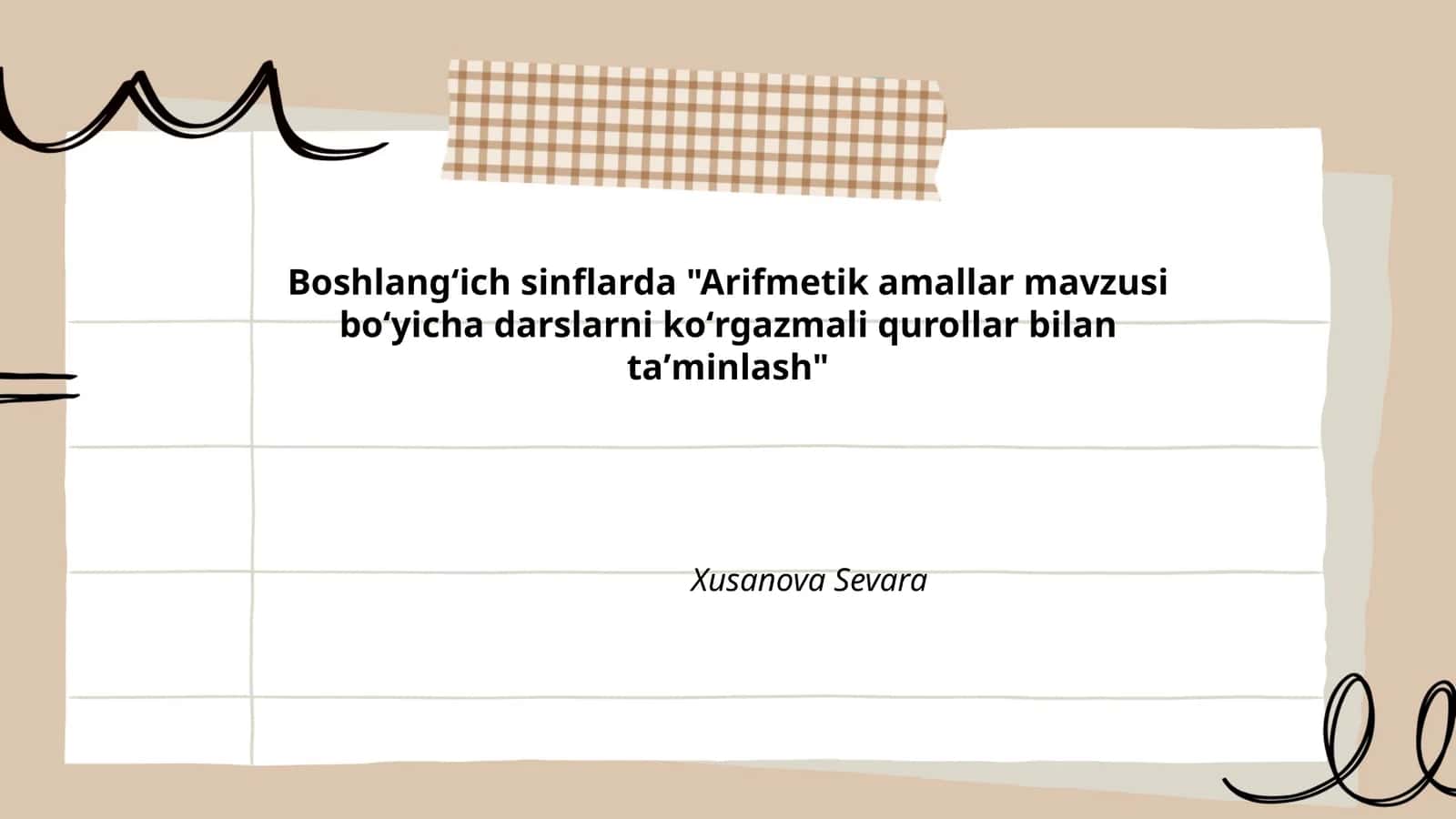 Arifmetik amallar mavzusi boʻyicha darslarni koʻrgazmali qurollar bilan taʼminlash 1