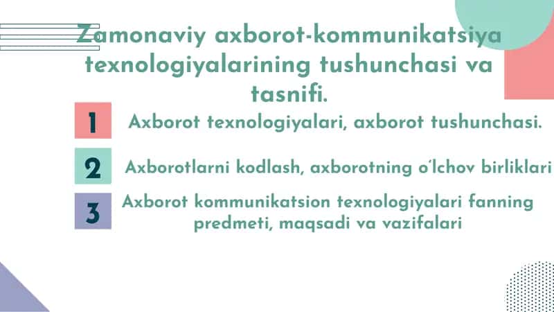 Zamonaviy axborot-kommunikatsiya texnologiyalari 1