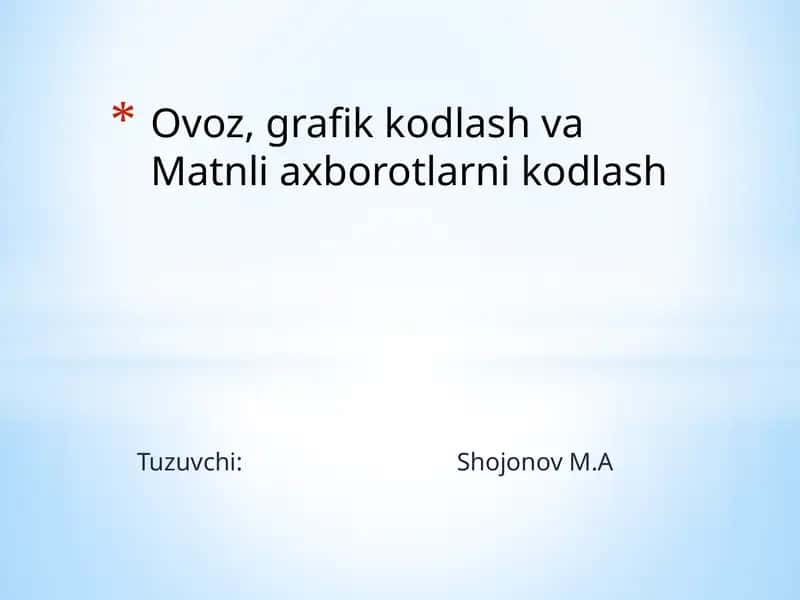 Axborot kodlash 1