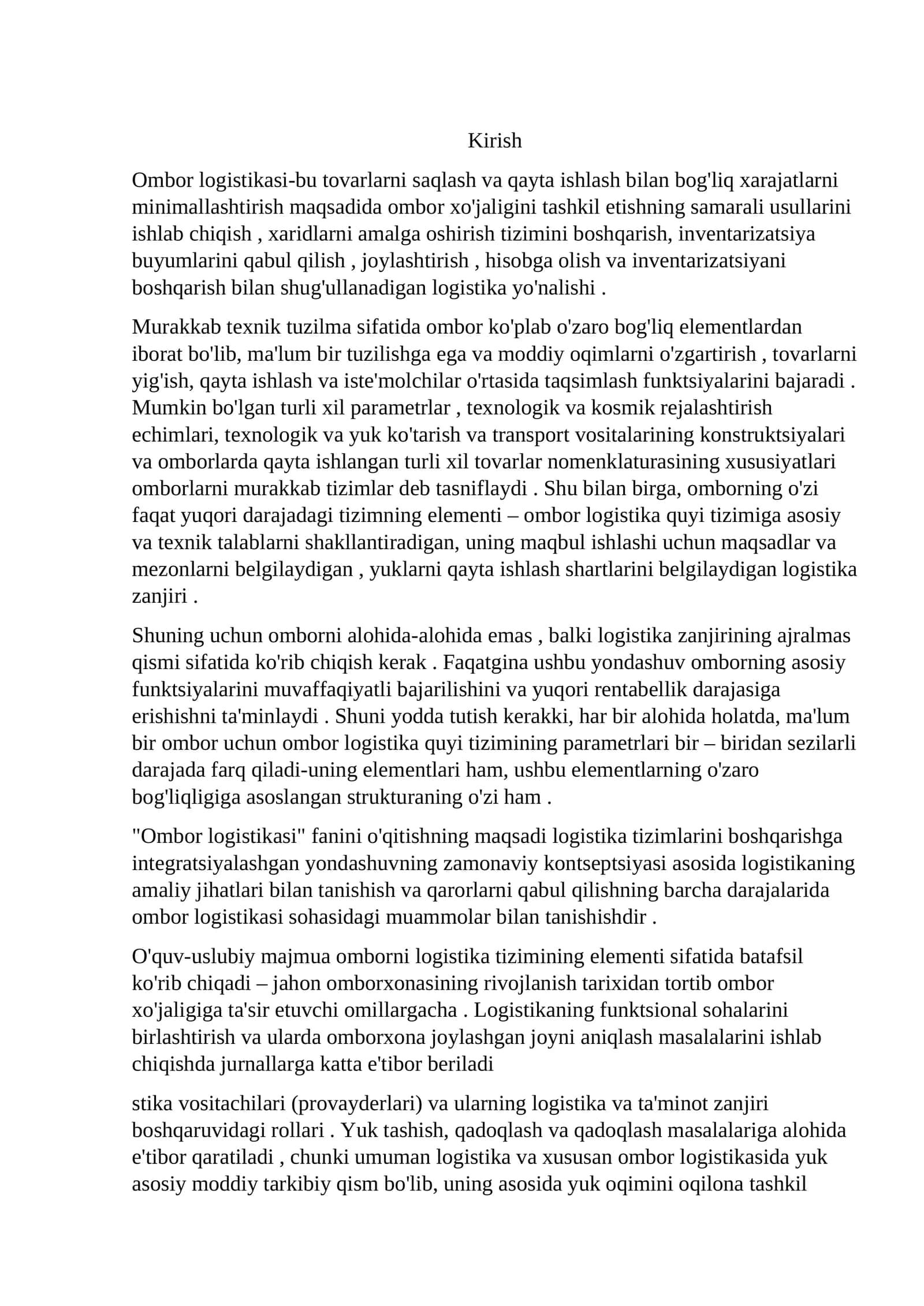 Omborxona logistikasi 1