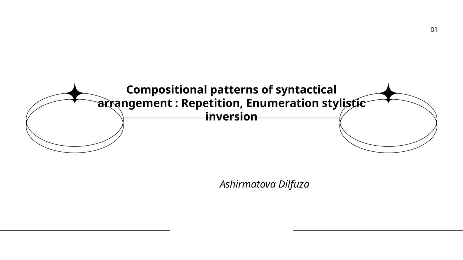 Compositional patterns of syntactical arrangement: Repetition, Enumeration stylistic inversion 1