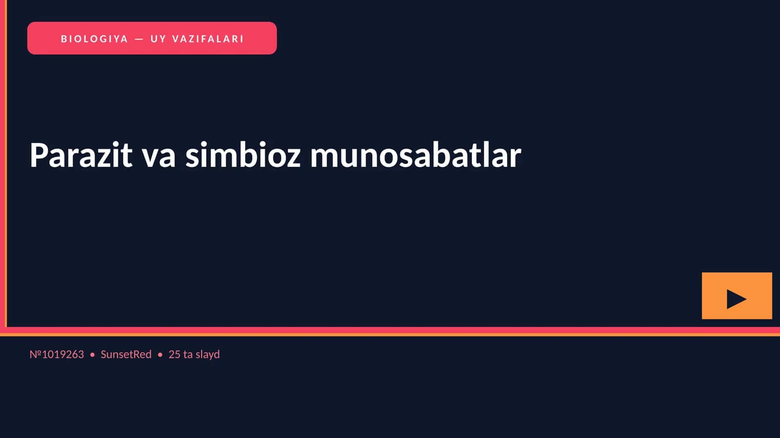 BIOLOGIYA — UY VAZIFALARI 1