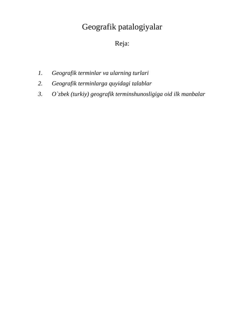 Geografik patalogiyalar 1