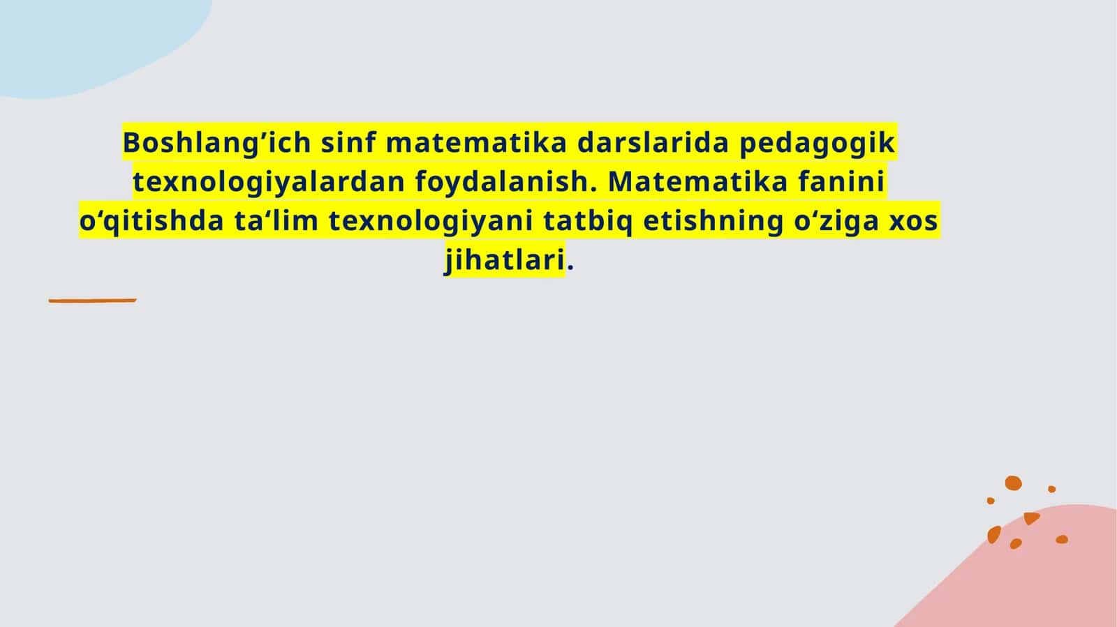 Pedagogik texnologiyalarni joriy etish 1