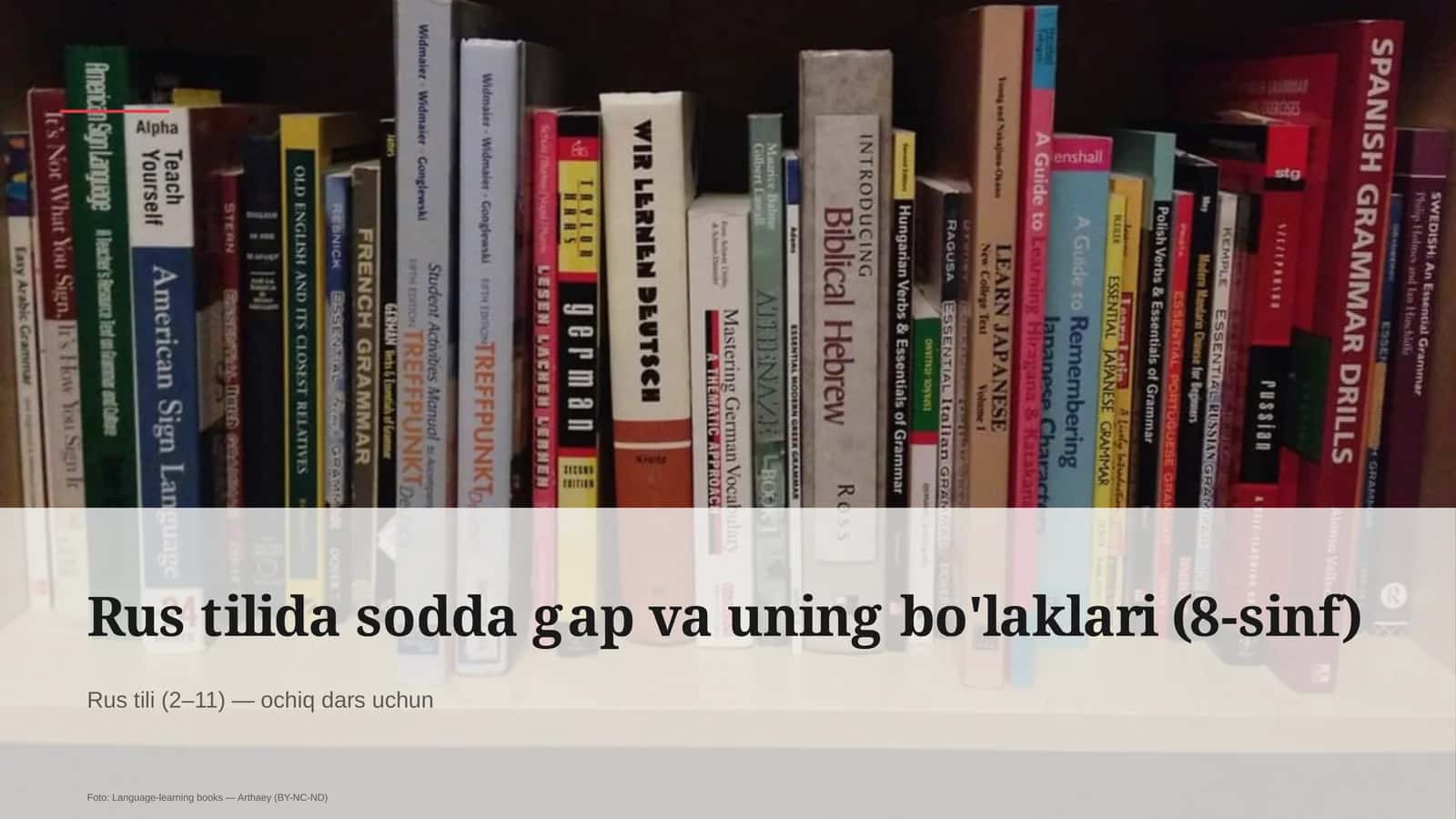 Rus tilida sodda gap va uning bo'laklari (8-sinf) 1
